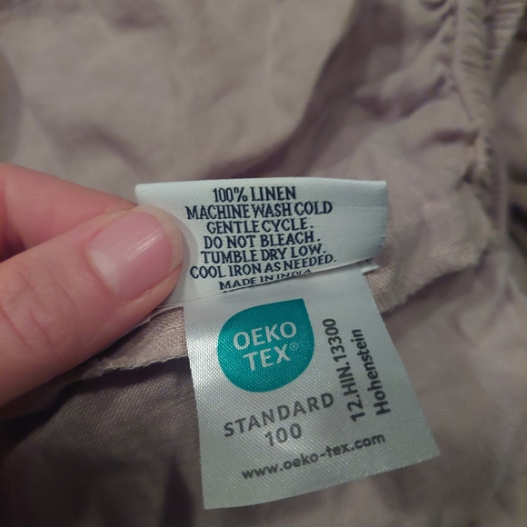 Quince 100% Linen Toffee Fitted Sheet & 2 Pillowcases! Cal. King (861) - Picture 10 of 11